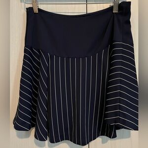Armani Exchange Dark Blue Striped Skater Skirt